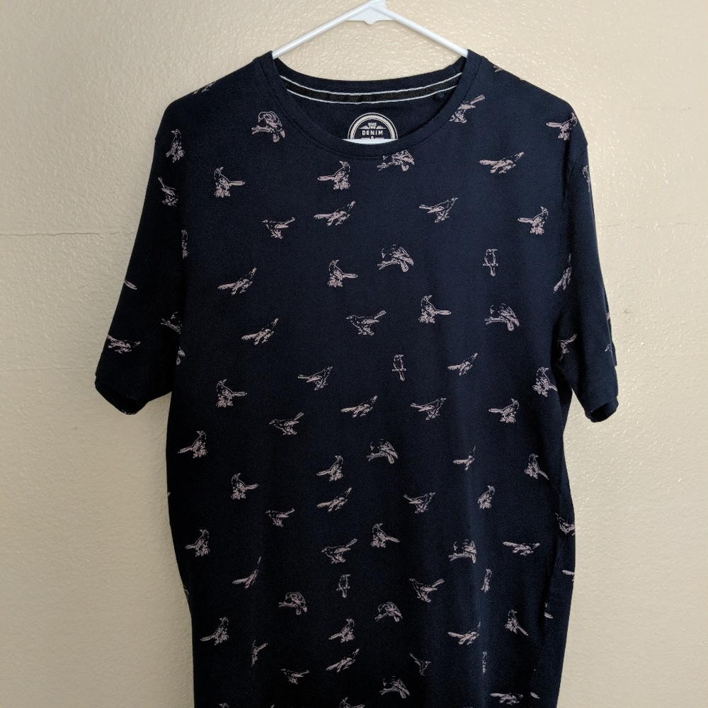 Denim and Flower T Shirt